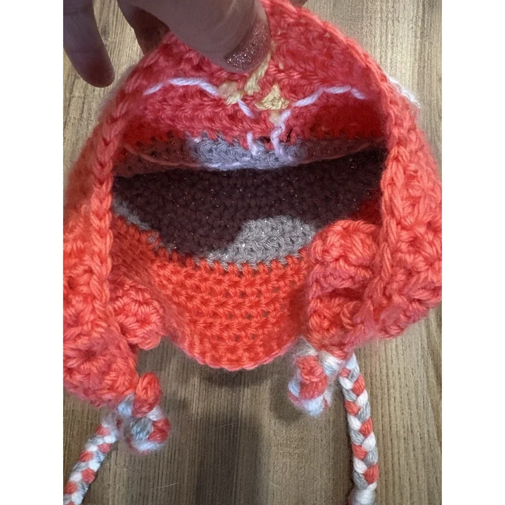 Hand Crochet Infant Google Bird Hat‎ One Size Child Winter Hat
